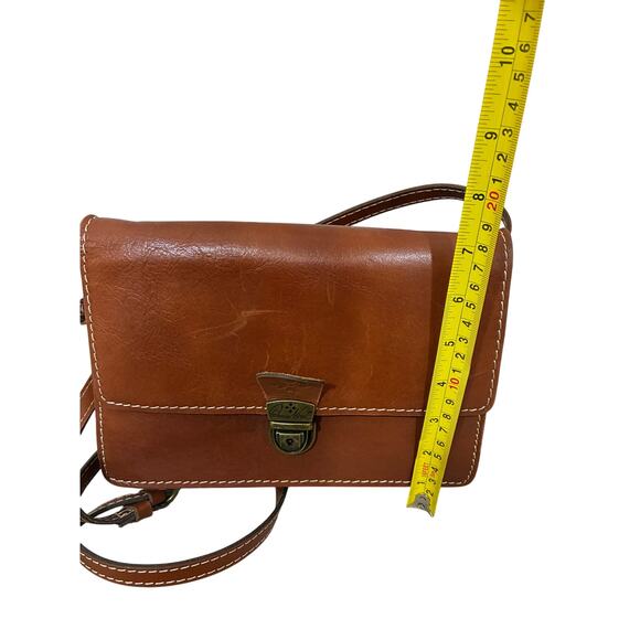 Patricia Nash Lanza Crossbody Organizer Heritage Leather Brown EUC Preppy Boho - Picture 7 of 9